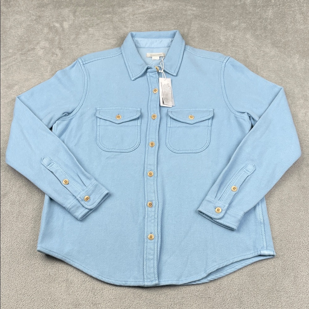 NEW Outerknown XS/S Womens Blanket Shirt 100% Organic Cotton Blue